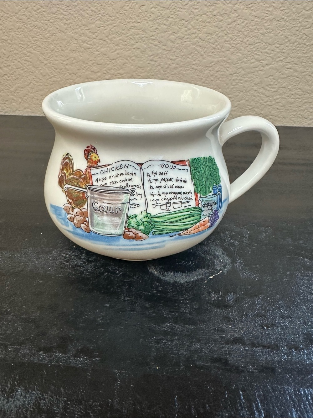 Vintage 1970s Gibson Chicken Soup Mug with Recipe